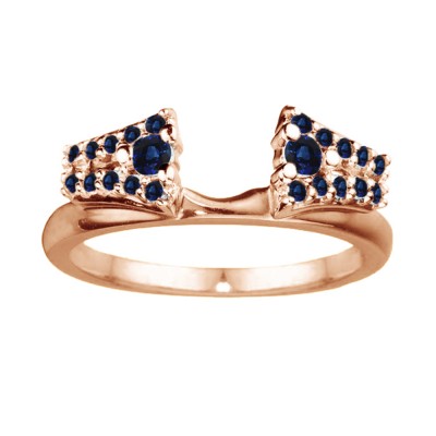 0.3 Ct. Sapphire Double Row ring wrap in Rose Gold