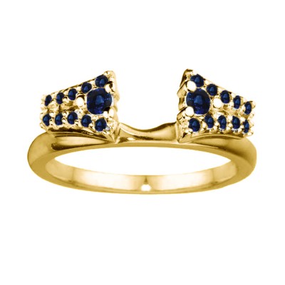 0.3 Ct. Sapphire Double Row ring wrap in Yellow Gold