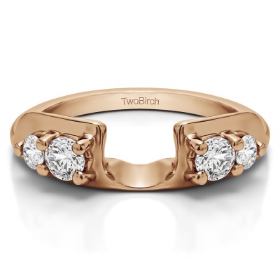 0.48 Ct. Graduated Four Stone Round Wedding Ring Wrap in Rose Gold