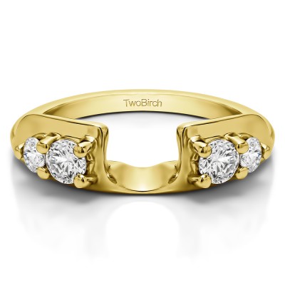 0.48 Ct. Graduated Four Stone Round Wedding Ring Wrap in Yellow Gold