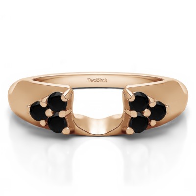 0.48 Ct. Black Cluster Prong Wedding ring wrap in Rose Gold