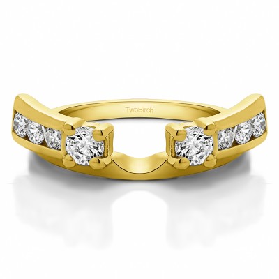 0.5 Ct. Channel and Prong Round Stone Ring Wrap Enhancer in Yellow Gold
