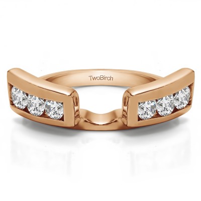 0.24 Ct. Six Stone Channel Set Ring Wrap Jacket in Rose Gold