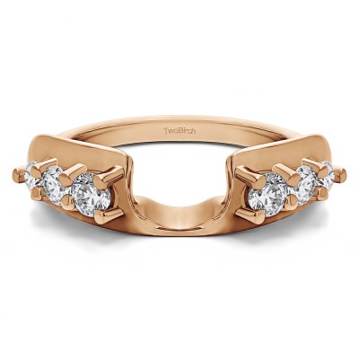 0.25 Ct. Six Stone Shared Prong Graduated Ring Enhancer in Rose Gold
