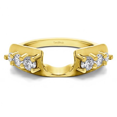 0.5 Ct. Six Stone Shared Prong Graduated Ring Enhancer in Yellow Gold