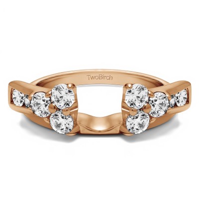 0.73 Ct. Prong Cluster and Channel Set Ring Wrap Enhancer in Rose Gold