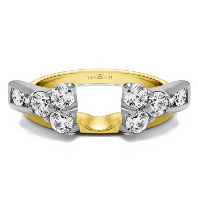 0.73 Ct. Prong Cluster and Channel Set Ring Wrap Enhancer in Two Tone Gold