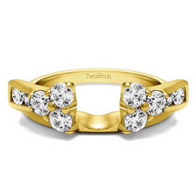 0.5 Ct. Prong Cluster and Channel Set Ring Wrap Enhancer in Yellow Gold