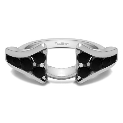 1 Ct. Black Round Chevron Wedding Ring Wrap Enhancer