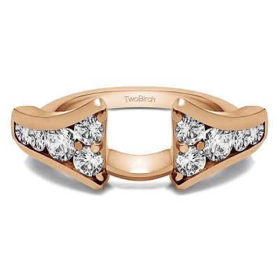 1 Ct. Round Chevron Wedding Ring Wrap Enhancer in Rose Gold