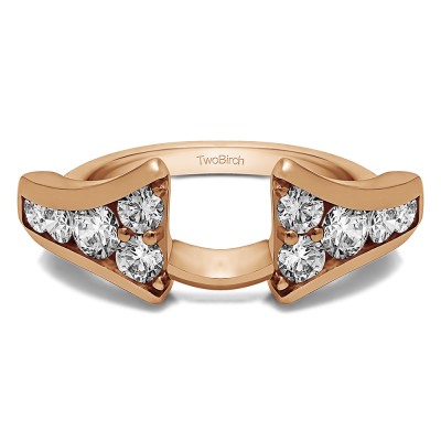 0.5 Ct. Round Chevron Wedding Ring Wrap Enhancer in Rose Gold