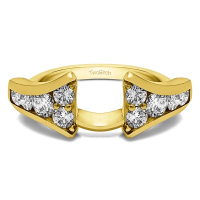 0.5 Ct. Round Chevron Wedding Ring Wrap Enhancer in Yellow Gold