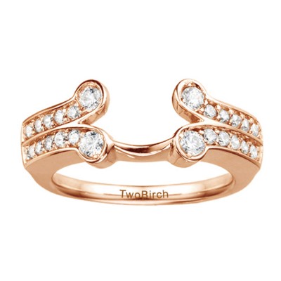 0.5 Ct. Bezel Y Double Row Solitaire Ring Wrap in Rose Gold