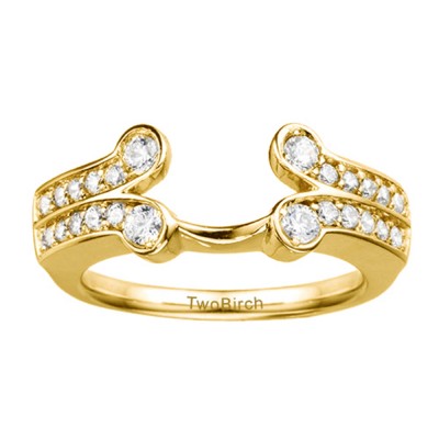 0.5 Ct. Bezel Y Double Row Solitaire Ring Wrap in Yellow Gold