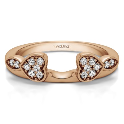 0.16 Ct. Heart Shaped Anniversary Ring Wrap  in Rose Gold