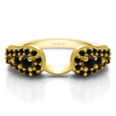 0.49 Ct. Black Fishtail Ring Wrap Enhancer in Yellow Gold