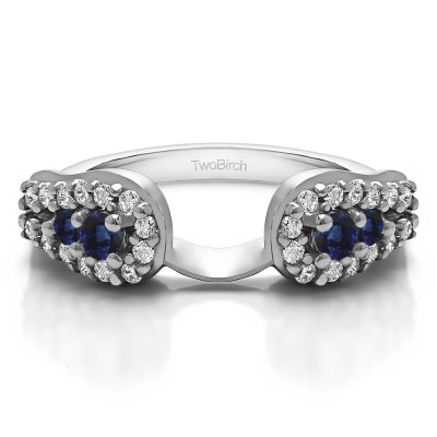 0.49 Ct. Sapphire and Diamond Fishtail Ring Wrap Enhancer