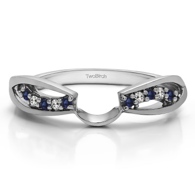 0.1 Ct. Sapphire and Diamond Swirl Cut Out ring wrap
