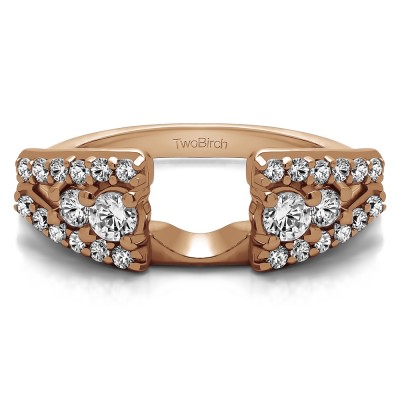 0.44 Ct. Triple Row Round Ring Wrap in Rose Gold