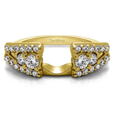 0.44 Ct. Triple Row Round Ring Wrap in Yellow Gold