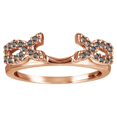 0.24 Ct. Black Infinity Criss Cross Ring Wrap in Rose Gold