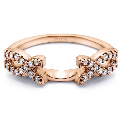 0.24 Ct. Infinity Criss Cross Ring Wrap in Rose Gold