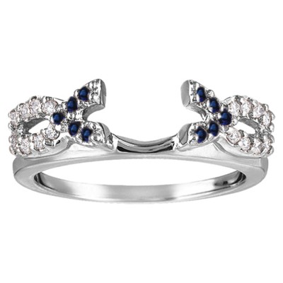 0.24 Ct. Sapphire and Diamond Infinity Criss Cross Ring Wrap