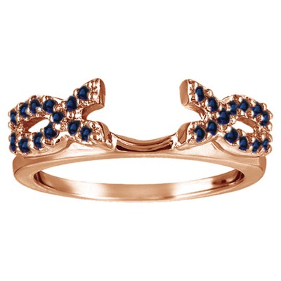 0.24 Ct. Sapphire Infinity Criss Cross Ring Wrap in Rose Gold