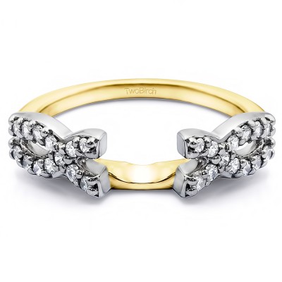 0.24 Ct. Infinity Criss Cross Ring Wrap in Two Tone Gold