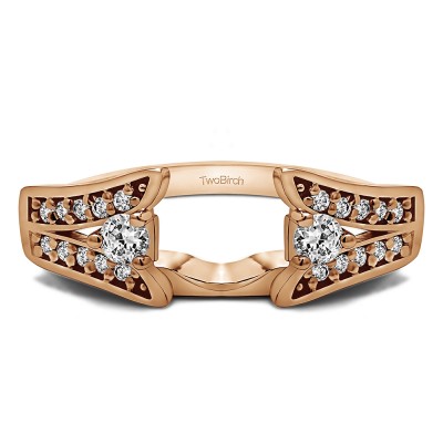 0.29 Ct. Y Shape Prong in Channel Ring Wrap in Rose Gold