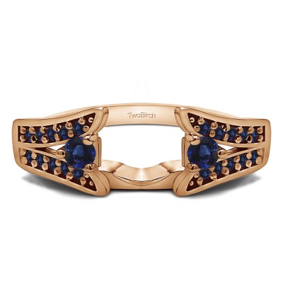 0.29 Ct. Sapphire Y Shape Prong in Channel Ring Wrap in Rose Gold