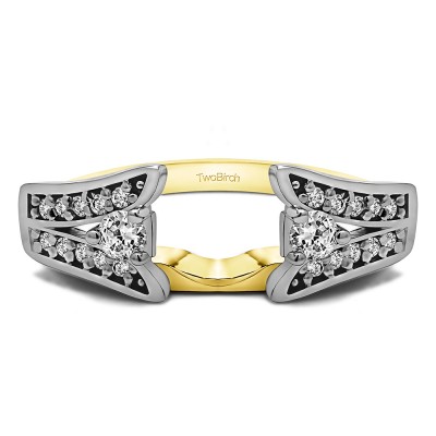 0.29 Ct. Y Shape Prong in Channel Ring Wrap in Two Tone Gold