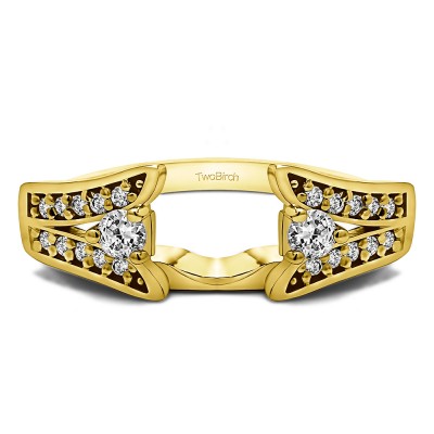 0.29 Ct. Y Shape Prong in Channel Ring Wrap in Yellow Gold