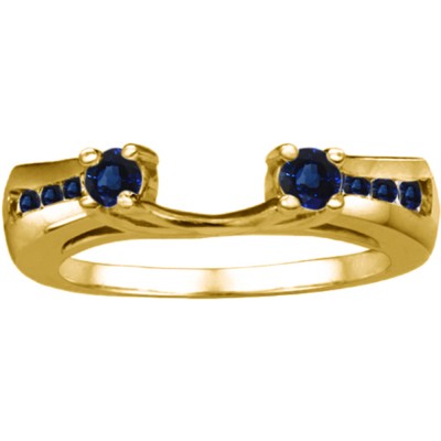 0.18 Ct. Sapphire Round Prong and Channel ring wrap in Yellow Gold