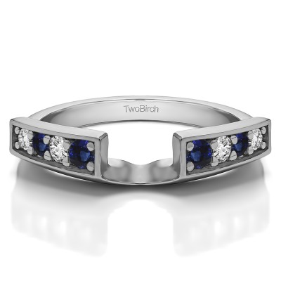 0.25 Ct. Sapphire and Diamond Millgrained Vintage Ring Wrap
