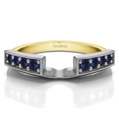 0.25 Ct. Sapphire Millgrained Vintage Ring Wrap in Two Tone Gold