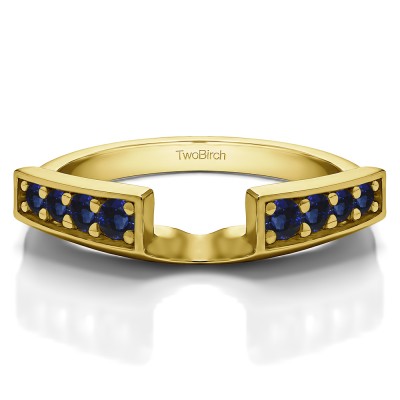 0.25 Ct. Sapphire Millgrained Vintage Ring Wrap in Yellow Gold