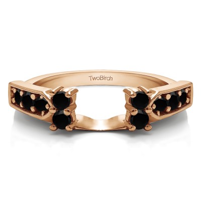 0.33 Ct. Black Millgrained Prong and Channel Ring Wrap in Rose Gold
