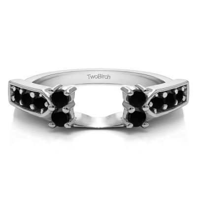 0.33 Ct. Black Millgrained Prong and Channel Ring Wrap