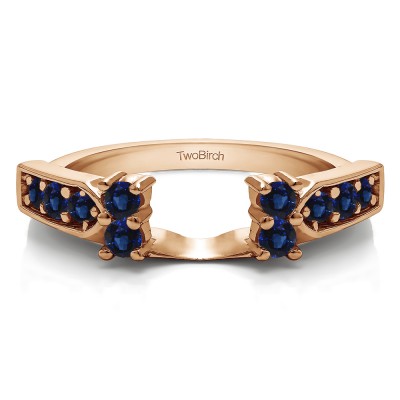 0.33 Ct. Sapphire Millgrained Prong and Channel Ring Wrap in Rose Gold