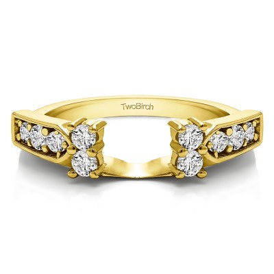 0.33 Ct. Millgrained Prong and Channel Ring Wrap in Yellow Gold