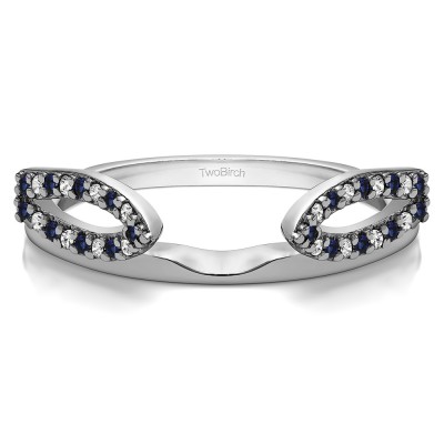 0.25 Ct. Sapphire and Diamond Infinity Loop Cathedral Ring Wrap