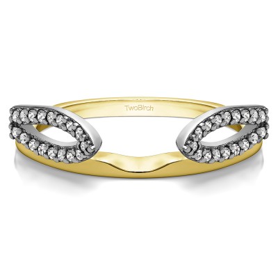 0.25 Ct. Infinity Loop Cathedral Ring Wrap in Two Tone Gold