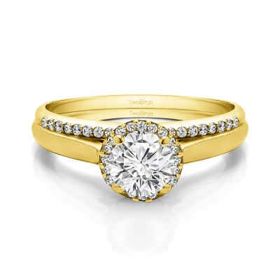 Perfect Round Halo Engagement Ring Bridal Set (2 Rings) (0.85 Ct. Twt.)