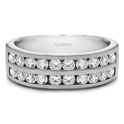 1 Carat Double Row Channel Set Anniversary Band