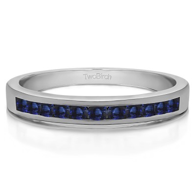 0.25 Carat Sapphire Eleven Stone Straight Channel Wedding Ring