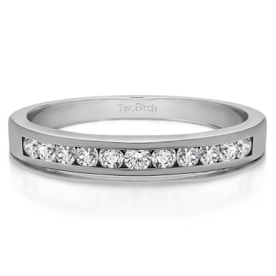 0.25 Carat Eleven Stone Straight Channel Wedding Ring