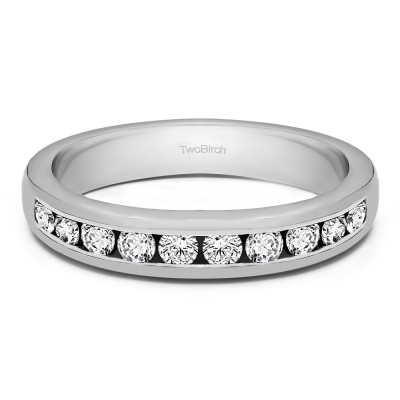 0.25 Carat Ten Stone Straight Channel Set Wedding Ring