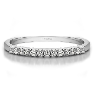 0.25 Carat Double Shared Prong Thin Wedding Band
