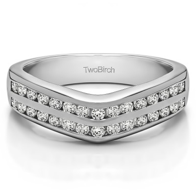 0.2 Ct. Double Row Channel Set Anniversary Wedding Ring